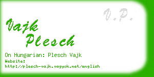 vajk plesch business card
